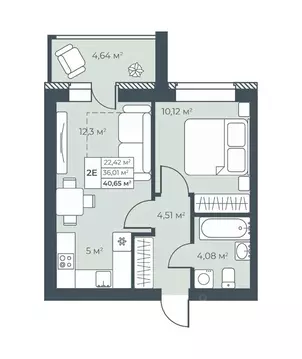 2-к кв. Нижегородская область, Выкса инженера Шухова кв-л,  (40.65 м)