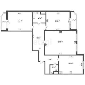 3-комнатная квартира: Санкт-Петербург, улица Тамбасова, 13к2 (96 м)