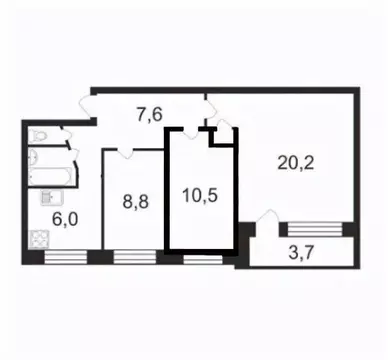 3-к кв. Санкт-Петербург ул. Добровольцев, 40К2 (57.0 м)