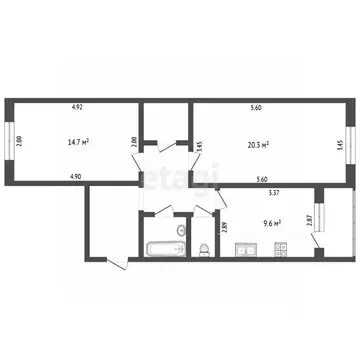 2-к кв. Белгородская область, Белгород ул. Челюскинцев, 55а (64.7 м)