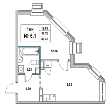 1-к кв. Ленинградская область, Выборг ул. 2-я Южная, 4 (37.35 м)