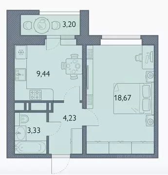 1-к кв. Брянская область, Брянск просп. Станке Димитрова, 67к7 (36.7 ...