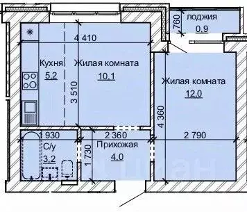 2-к кв. Алтайский край, Барнаул ул. Анатолия (35.4 м)