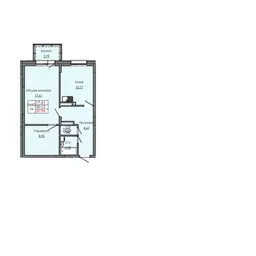 1-к кв. Саха (Якутия), Якутск  (50.96 м)