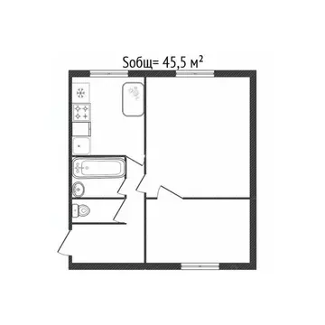 2-к кв. Брянская область, Брянск ул. Крахмалева, 3 (45.5 м)