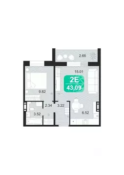 2-к кв. Забайкальский край, Чита Сосновый Бор мкр,  (43.09 м)