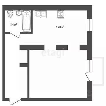 1-к кв. Омская область, Омск Спартаковская ул., 3 (43.0 м)