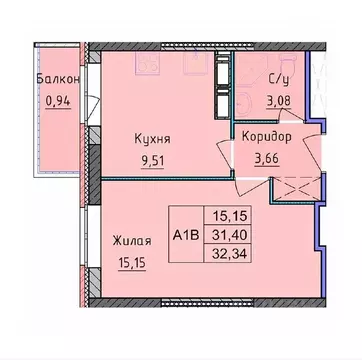 1-к кв. Ярославская область, Ярославль Тутаевское ш., 109 (32.34 м)