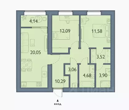 2-к кв. Брянская область, Брянский район, пос. Мичуринский, ...