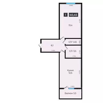 1-к кв. Ставропольский край, Ставрополь ул. Южный обход, 53В (40.25 м)