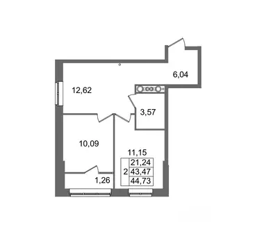 2-к кв. Волгоградская область, Волгоград Логовская ул. (44.73 м)
