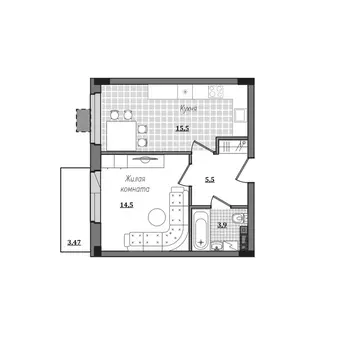 1-к кв. Смоленская область, Смоленск ул. Александра Степанова, 14 ...