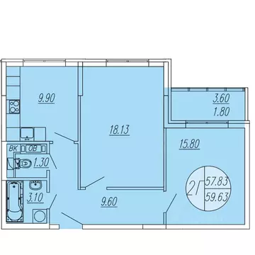 2-к кв. Московская область, Мытищи городской округ, д. Шолохово ...