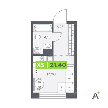 Студия Санкт-Петербург пос. Шушары,  (21.4 м)