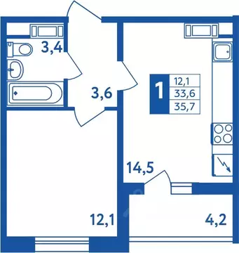 1-к кв. Башкортостан, Уфа Дема жилрайон, Новая Дема жилой комплекс ...