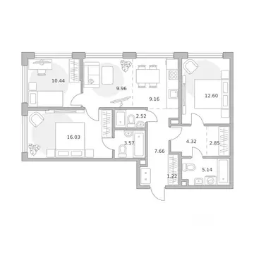 4-к кв. Москва ул. Народного Ополчения, 34С4 (85.47 м)
