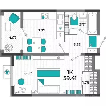 1-к кв. Крым, Евпатория  (39.41 м)