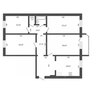 4-к кв. Тюменская область, Тюмень ул. 50 лет Октября, 30 (106.0 м)