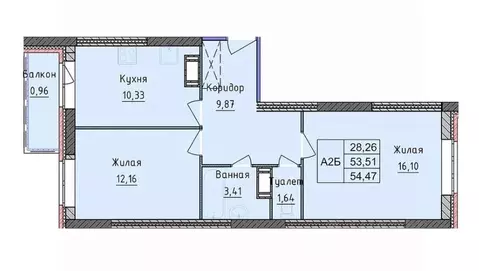 2-к кв. Ярославская область, Ярославль ул. Пашуковская, 11 (54.47 м)