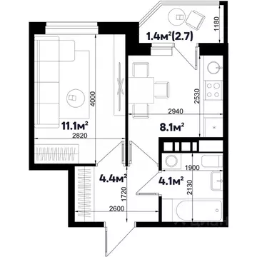 1-к кв. Краснодарский край, Краснодар ул. Имени Генерала Корнилова, ...