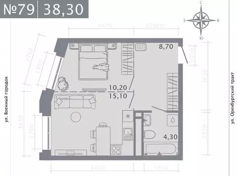 1-к кв. Татарстан, Казань ул. Шишкина (38.3 м)