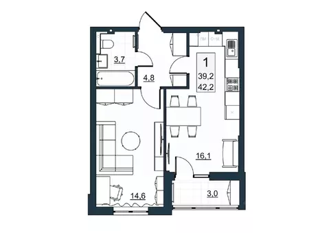 1-к кв. Саратовская область, Саратов ул. Имени Евгения Долгина, 6 ...