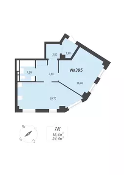 1-к кв. Свердловская область, Екатеринбург ул. Круговая, 18 (54.4 м)