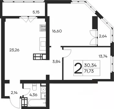 2-к кв. Крым, Ялта Ай-Петри жилой комплекс (71.73 м)