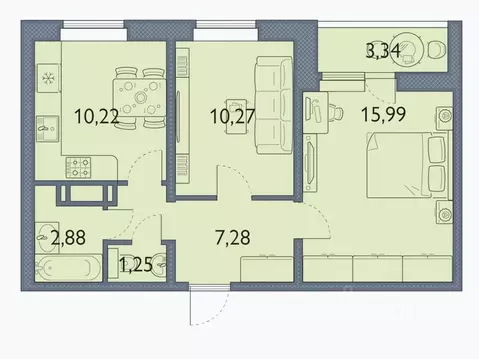2-к кв. Брянская область, Брянск просп. Станке Димитрова, 67к7 (48.8 ...