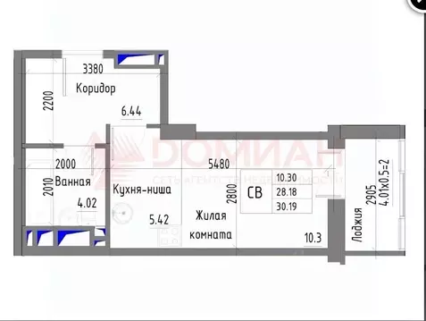 Студия Ростовская область, Ростов-на-Дону просп. Стачки, 215 (30.19 м)