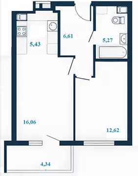 2-к кв. Волгоградская область, Волгоград ул. Клары Цеткин, 1А (48.16 ...