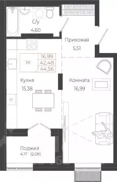 1-к кв. Алтай, Майминский район, с. Майма ул. Энергетиков (44.56 м)