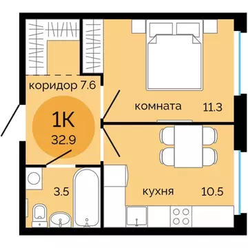 1-к кв. Пермский край, Пермь Краснова мкр, Красное яблоко жилой ...