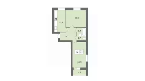 2-к кв. Башкортостан, Уфа Дагестанская ул., лит11 (58.9 м)