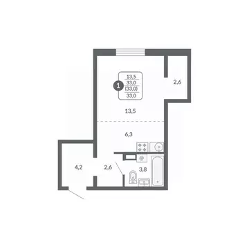 Студия Кировская область, Киров ул. Потребкооперации, 34 (33.0 м)