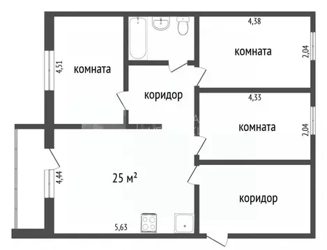 3-к кв. Тюменская область, Тюмень Солнечный проезд, 26 (92.0 м)