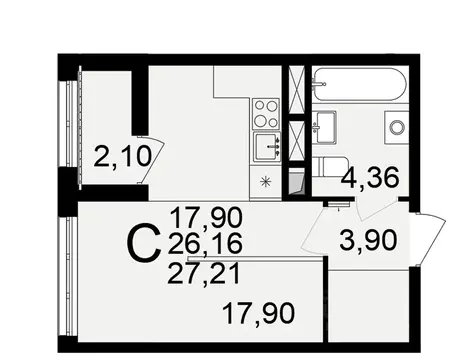 1-к кв. Тульская область, Тула пос. Горелки, Время жилой комплекс ...