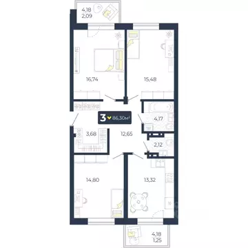 3-к кв. Красноярский край, Емельяновский район, пос. Солонцы, пос. ...