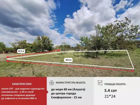 Участок в Крым, Симферопольский район, Трудовское с/пос, Жаворонок СПК ...