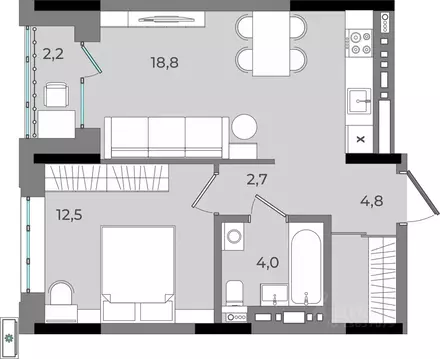 1-к кв. Удмуртия, Ижевск Северо-Западный жилрайон, 2-й мкр, Новый ...
