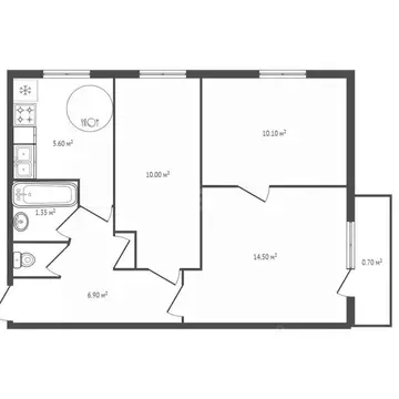 3-к кв. Брянская область, Брянск ул. Тельмана, 68 (50.0 м)