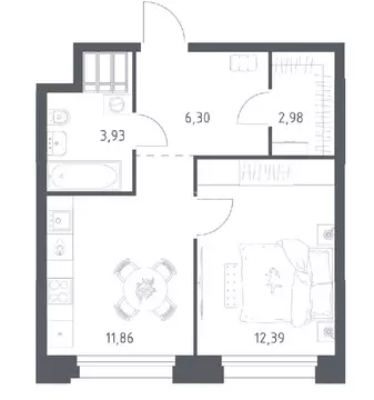 Продается 1-комнатная квартира