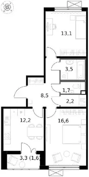 Продается 2-комнатная квартира