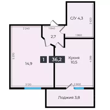 1-к кв. Ставропольский край, Ставрополь ул. Южный обход, 53Б (36.9 м)