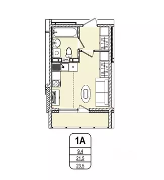Студия Кемеровская область, Кемерово 55-й мкр, 9 (23.5 м)