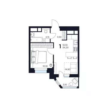 1-к кв. Московская область, Химки  (34.2 м)