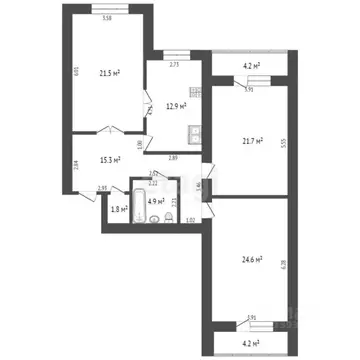 3-к кв. Тюменская область, Тюмень ул. Пермякова, 66 (102.7 м)
