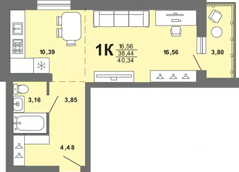 1-к кв. Алтай, Майминский район, с. Майма  (40.34 м)