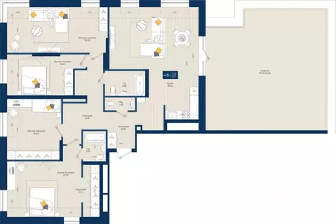 4-к кв. Татарстан, Казань Нова жилой комплекс (169.17 м)