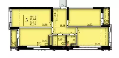 3-к кв. Башкортостан, Уфа Затон-Восточный жилрайон, Паруса жилой ...